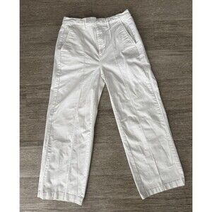 Alex Mill White Straight Leg Crop Trouser Pants Size 4 Cotton Chino Minimalist